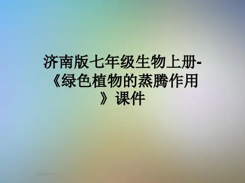 济南版七年级生物上册-《绿色植物的蒸腾作用》课件