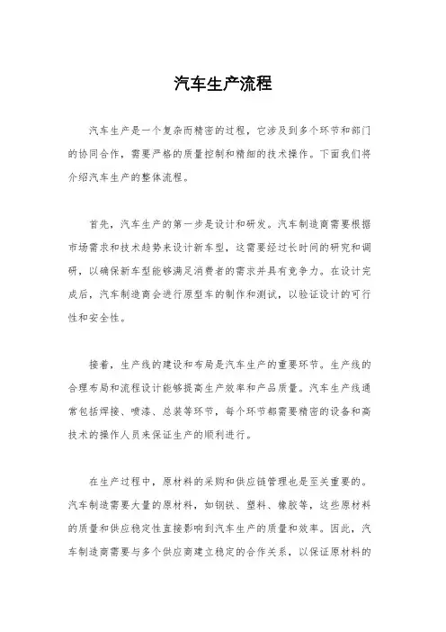 汽车生产流程