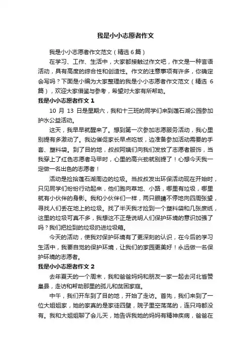 我是小小志愿者作文