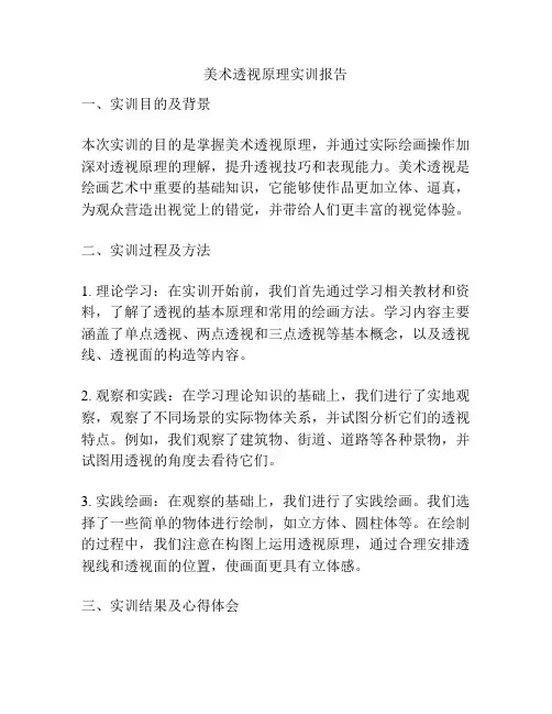 美术透视原理实训报告