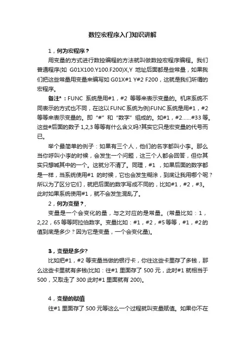 数控宏程序入门知识讲解