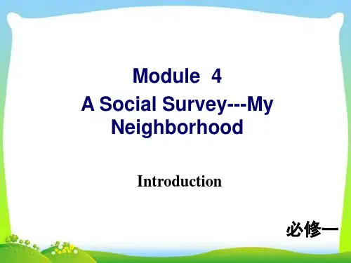 新外研版高中英语必修一 Module 4 Introduction教学课件