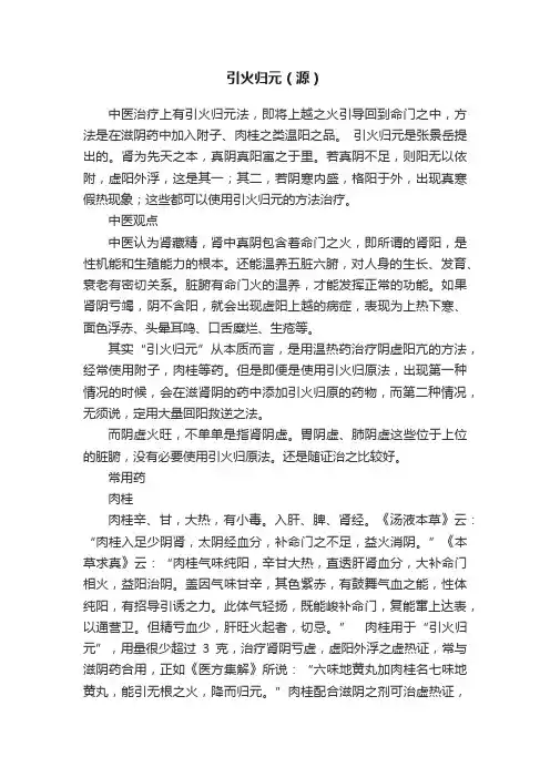 引火归元（源）