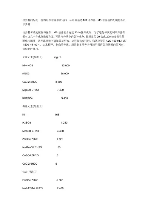植物培养基的配制