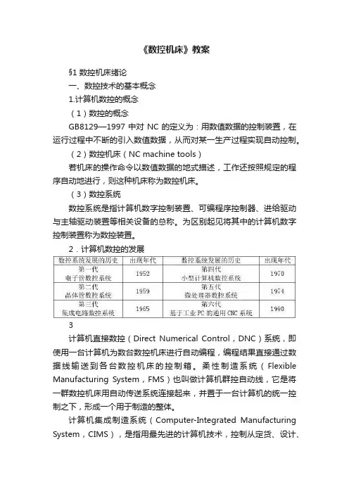 《数控机床》教案