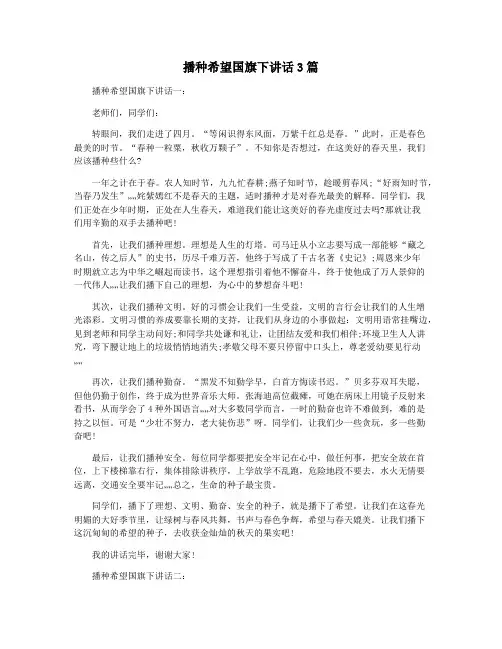 播种希望国旗下讲话3篇