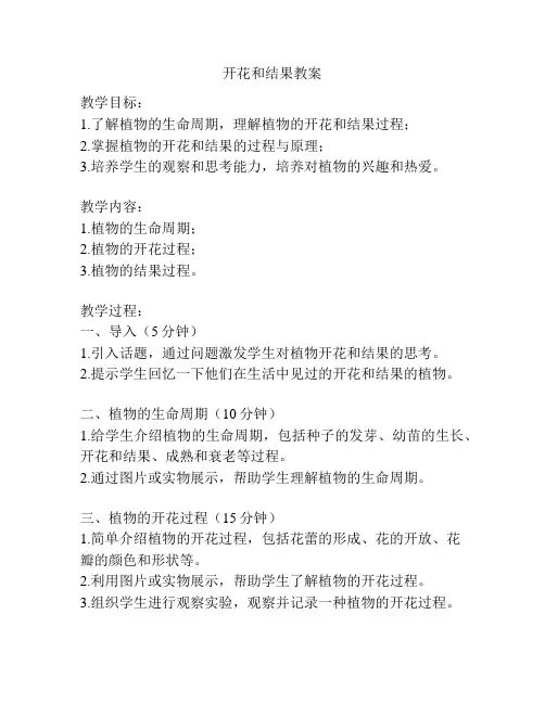 开花和结果教案