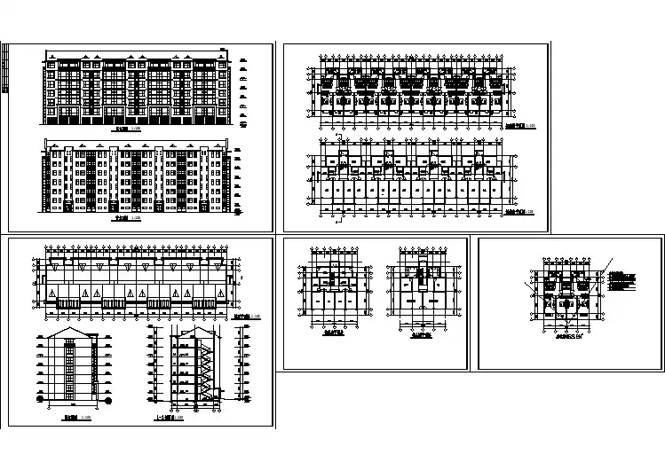 某地区经典小户型住宅楼建筑设计cad施工图