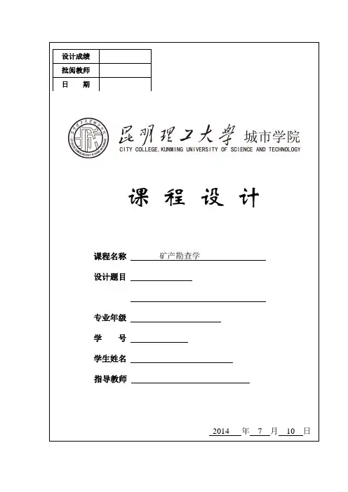 大岭钨矿详查设计报告