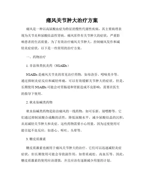 痛风关节肿大治疗方案