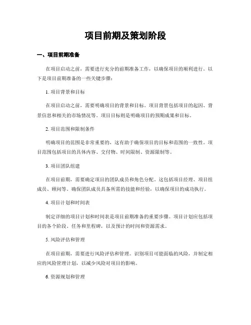 项目前期及策划阶段