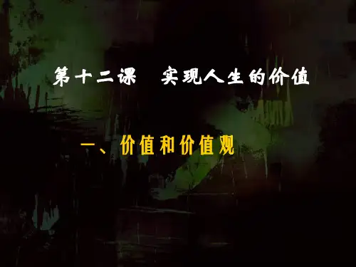 高二政治  价值观的导向作用