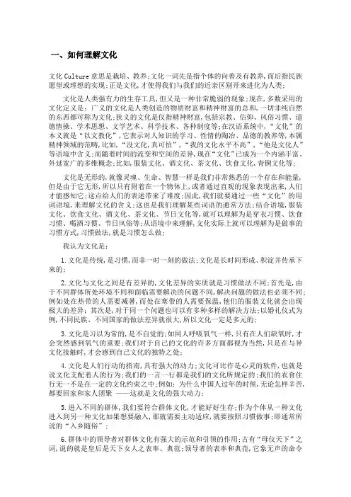 如何理解文化