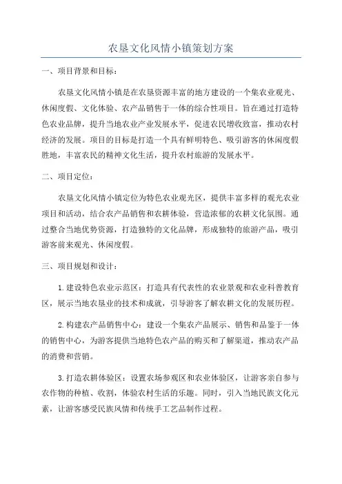 农垦文化风情小镇策划方案