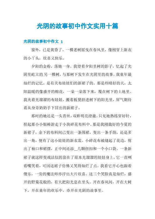 光阴的故事初中作文实用十篇