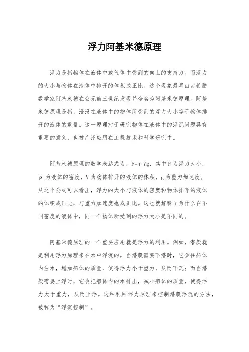 浮力阿基米德原理