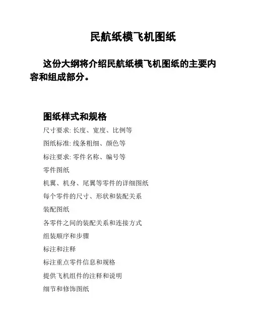 民航纸模飞机图纸