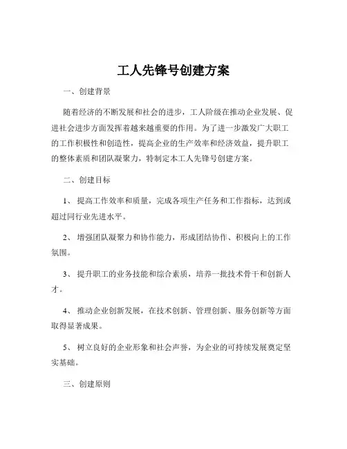 工人先锋号创建方案