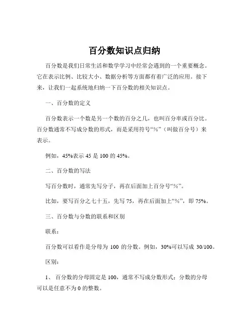 百分数知识点归纳