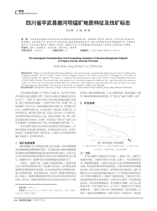 四川省平武县磨河坝锰矿地质特征及找矿标志