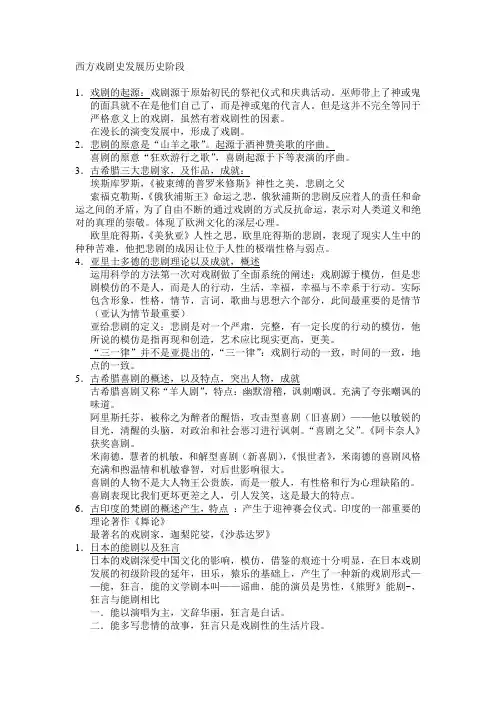西方戏剧史概要