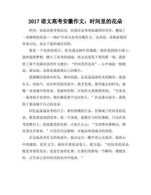 2017语文高考安徽作文