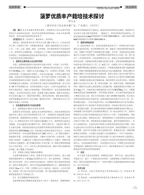 菠萝优质丰产栽培技术探讨