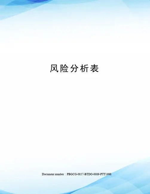 风险分析表修订版