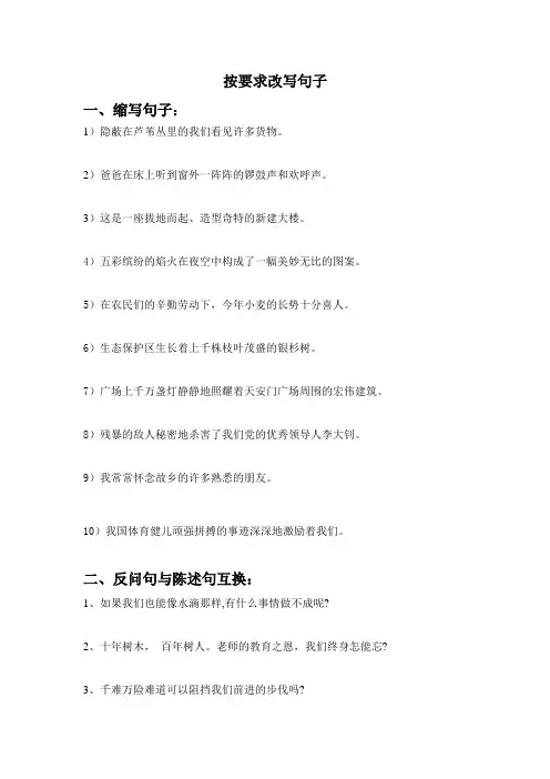 按要求改写句子