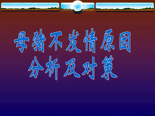 母猪不发情原因分析及对策