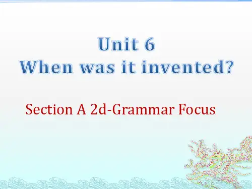 人教版九年级英语全册Unit6 SectionA2d-Grammar Focus课件