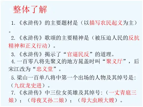 水浒传名著导读教学PPT课件