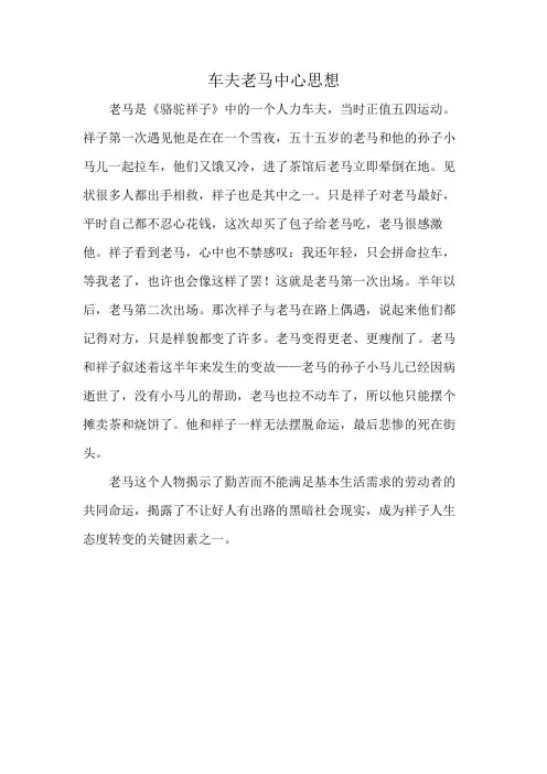 车夫老马中心思想