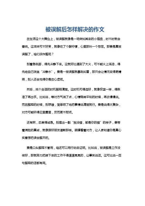 被误解后怎样解决的作文