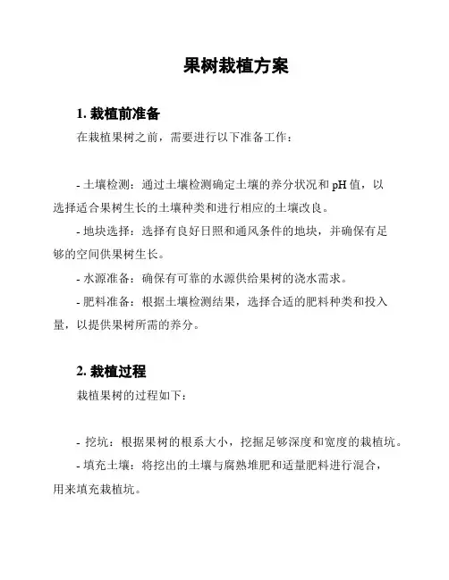 果树栽植方案