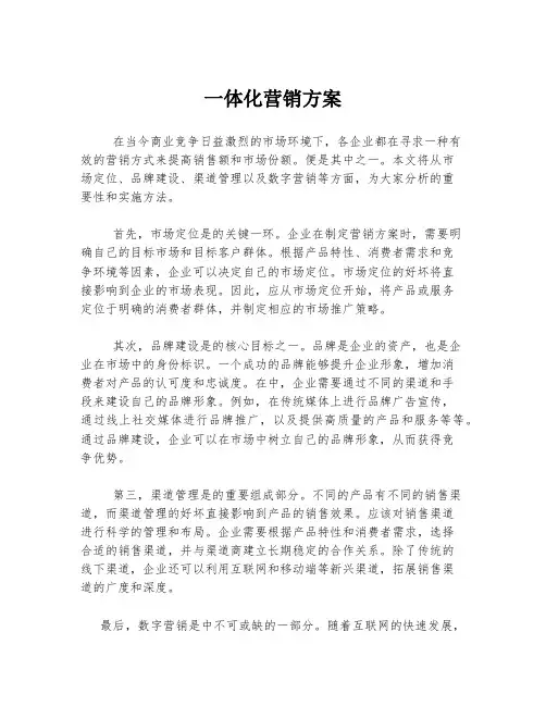 一体化营销方案