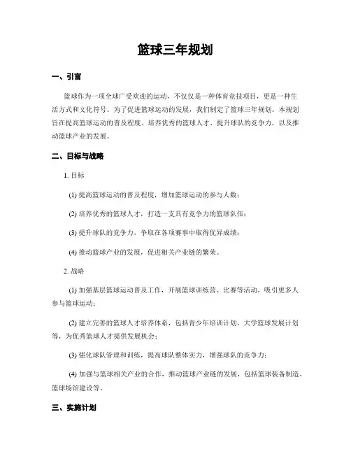 篮球三年规划
