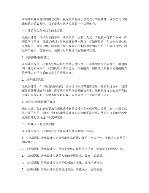 景观专题实践心得体会