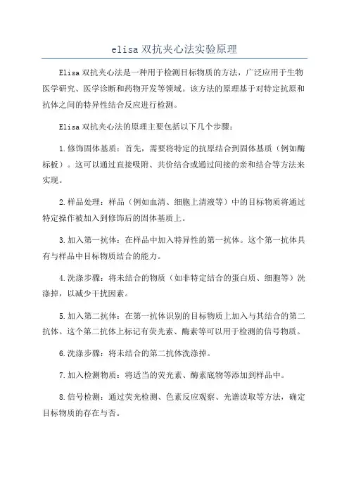 elisa双抗夹心法实验原理