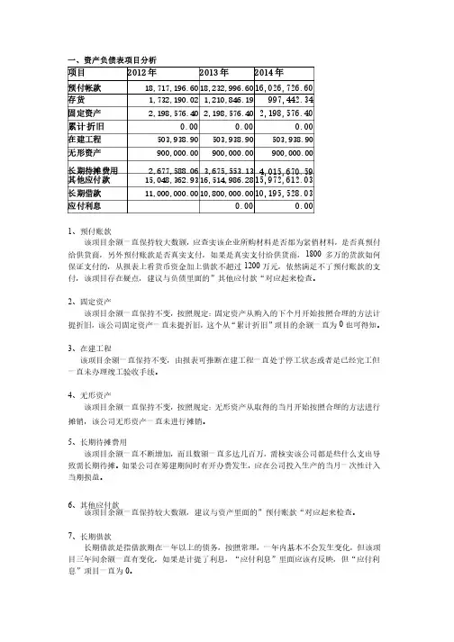 财务报表数据分析