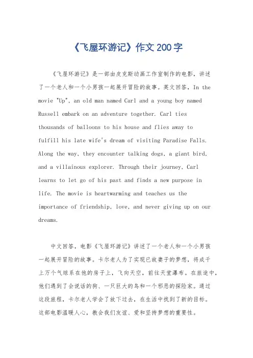 《飞屋环游记》作文200字