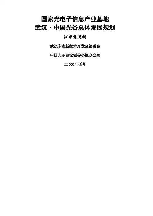 武汉光谷总体发展规划