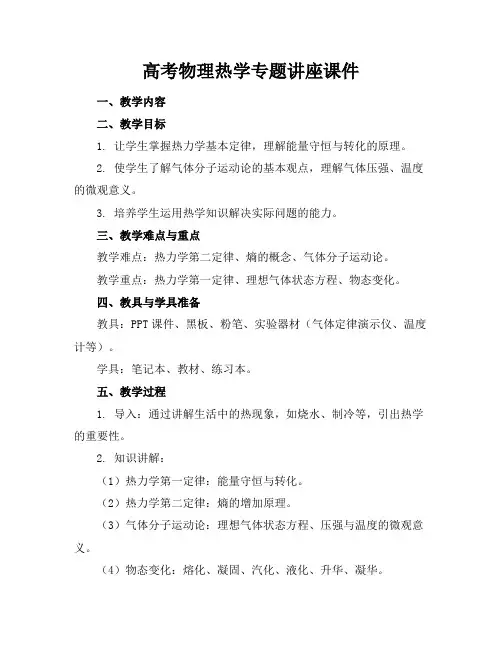 高考物理热学专题讲座课件