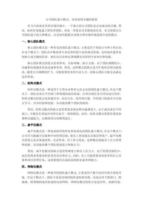 公司团队建立模式