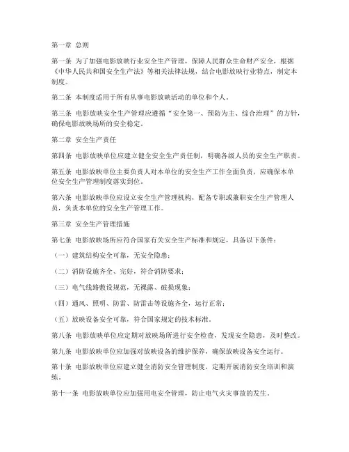 电影放映安全生产管理制度