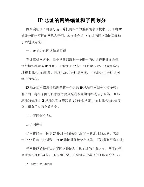 IP地址的网络编址和子网划分