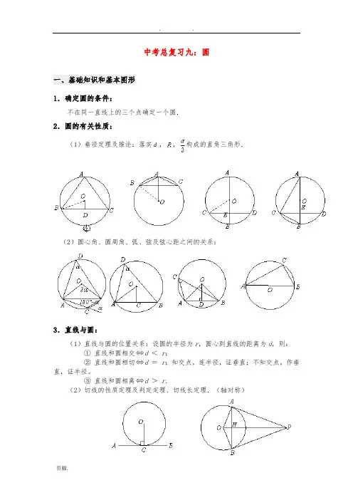 九年级数学中考总复习九：圆的专题辅导北师大版