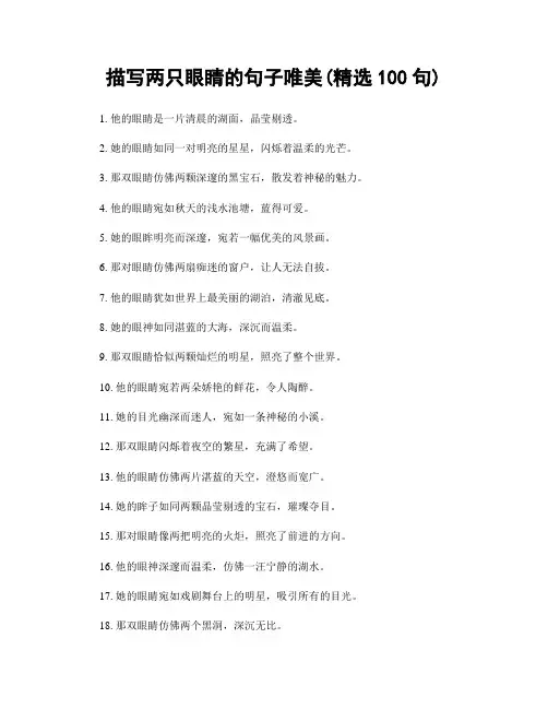 描写两只眼睛的句子唯美(精选100句)