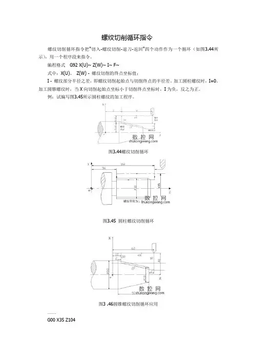 螺纹切削循环指令
