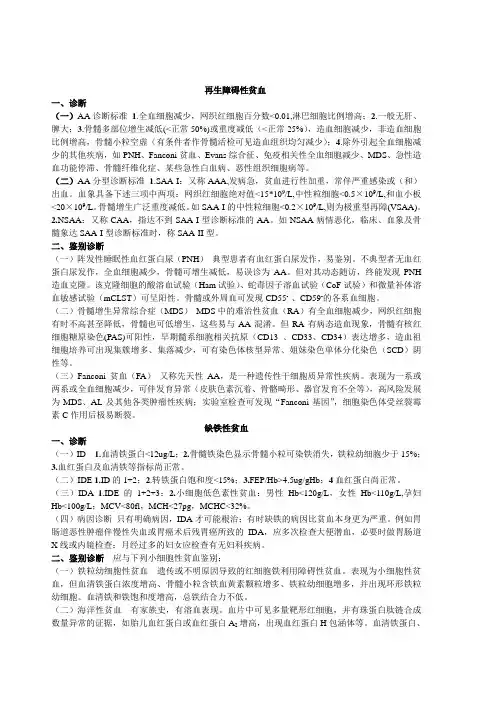 血液系统及心血管系统常见疾病诊断及鉴别诊断